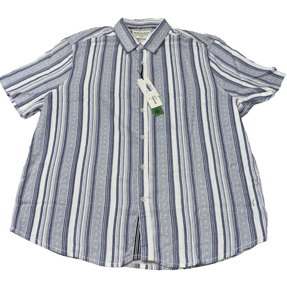 Report‎ Collection Men's Sustainable Fiber Textured Cotton Button Down Shirt XL